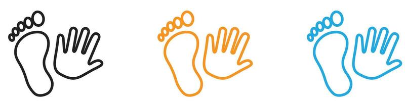 hand and foot icon logo set collection for web app ui vector