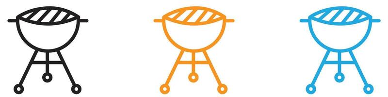 grill icon logo set collection for web app ui vector