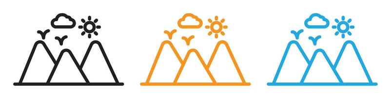 hills icon logo set collection for web app ui vector