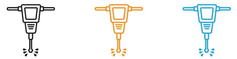 jack hammer icon logo set collection for web app ui vector