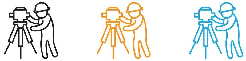 land surveyor icon logo set collection for web app ui vector