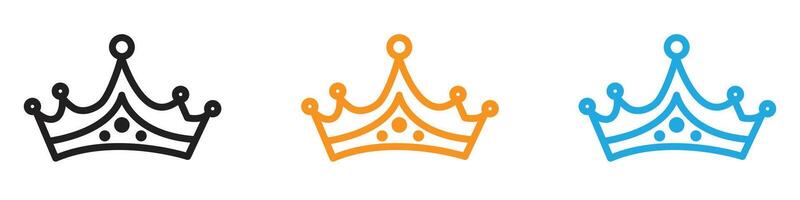 king crown icon logo set collection for web app ui vector