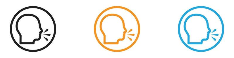 man coughs icon logo set collection for web app ui vector