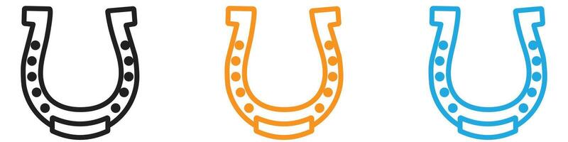 lucky horseshoe icon logo set collection for web app ui vector