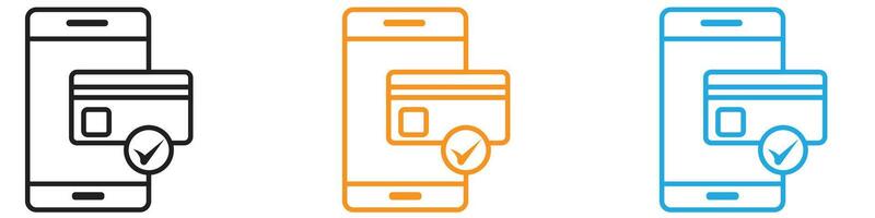mobile payment icon logo set collection for web app ui vector