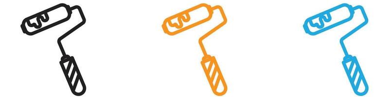paint roller icon logo set collection for web app ui vector