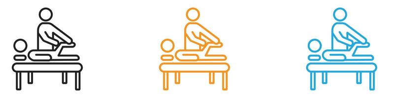 physiotherapy icon logo set collection for web app ui vector