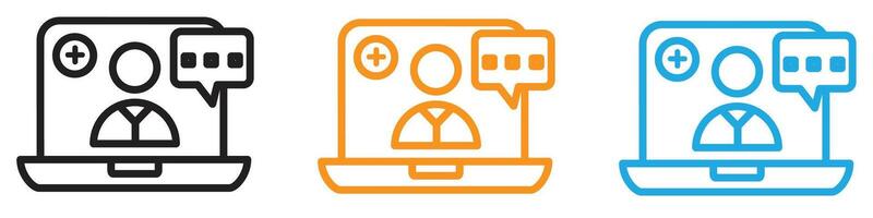 online medical consultation icon logo set collection for web app ui vector