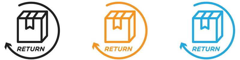 product return Box icon logo set collection for web app ui vector