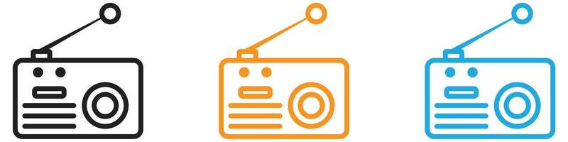 radio icon logo set collection for web app ui vector