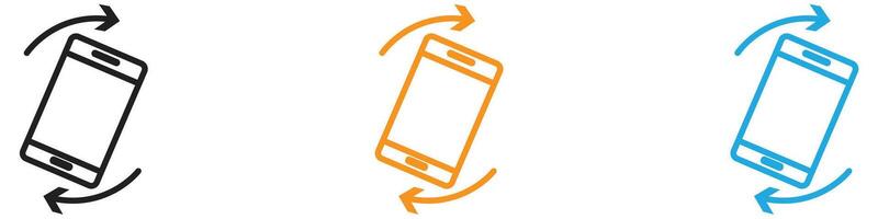 rotate phone icon logo set collection for web app ui vector