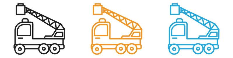 rescue truck basket icon logo set collection for web app ui vector