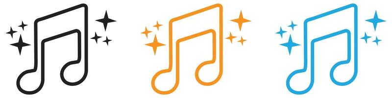semiquaver note icon logo set collection for web app ui vector