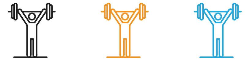 strength training icon logo set collection for web app ui vector