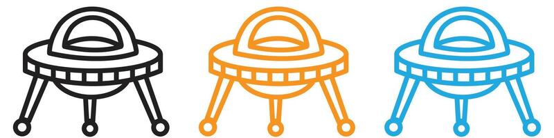 ufo flying icon logo set collection for web app ui vector