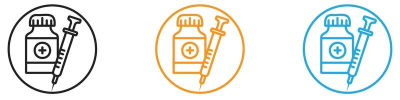 vial medical icon logo set collection for web app ui vector