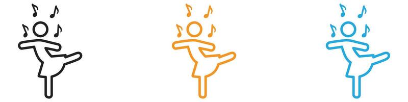 woman dancing icon logo set collection for web app ui vector