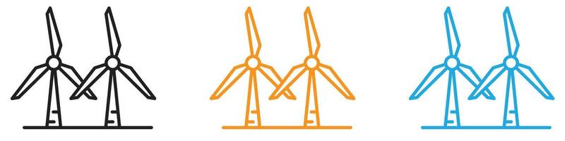 wind mill icon logo set collection for web app ui vector