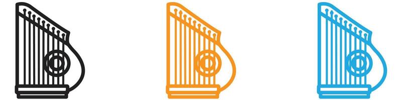 zither icon logo set collection for web app ui vector