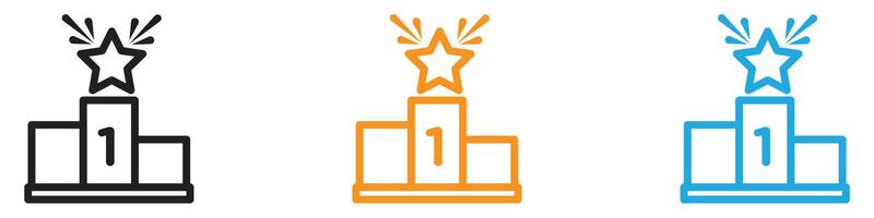 winner podium icon logo set collection for web app ui vector