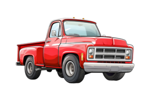 Red Vintage Pickup Truck with Classic Design Isolated on a transparent background png
