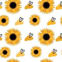 Blossom sunflower seamless pattern. Background, textile vector