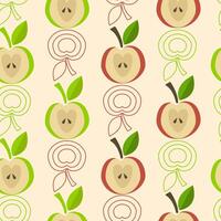 Apple fruit seamless pattern. Food template for background, textile, wrapping paper, wallpaper. vector