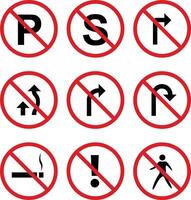 Road Signs Icon Set Collection Design vector