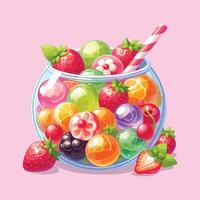 A Cup Full Of Jelly Ball vector