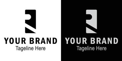 Abstract letter R logo forms the number 2. initials letter logo concept. creative logo professional. simple design editable vector
