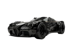 Futuristic Black Sports Car with Advanced Design Isolated on a transparent background png