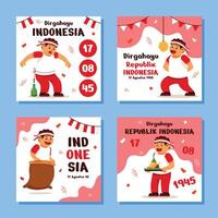 Template Card Of Independence Day Fun Games vector