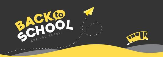 back to school banner background layout decorate with Yellow school bus vector