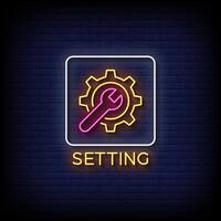 setting symbol neon sign vector