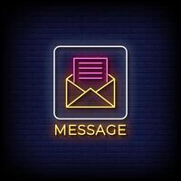 message symbol neon sign vector