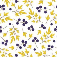 seamless pattern of autumn leaves and berries. Natural background for textiles, packaging and cards. I vector