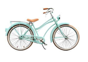 Green Vintage Bicycle with Basket Isolated on a transparent background png