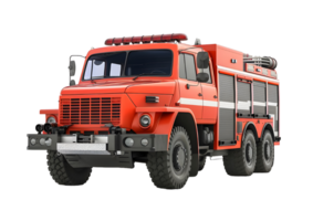Red Fire Truck for Emergency Response and Rescue Operations Isolated on a transparent background png