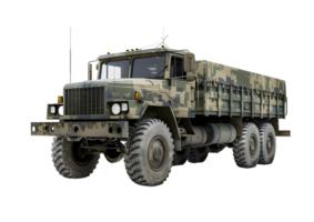Green Military Truck for Heavy-Duty Transport and Logistics Isolated on a transparent background png