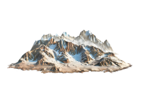 Snowy Mountain Range with Realistic Terrain Isolated on a transparent background png