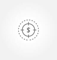 Money. Line Icon . Payment system. Coins and Dollar cent Sign isolated on white background. Flat design style. Business concept. vector