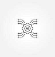 Digital technology gear icon concept isolated on white background. illustration vector