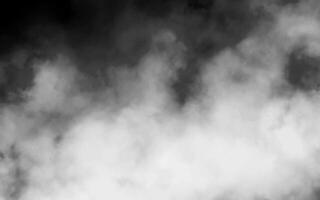 White smoke cloud with overlay effect on transparent black background. Realistic border with fog illustration of smoky mist or toxic vapor on floor. Meteorological phenomenon or condensation. vector