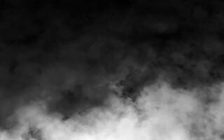 White smoke cloud with overlay effect on transparent black background. Realistic border with fog illustration of smoky mist or toxic vapor on floor. Meteorological phenomenon or condensation. vector