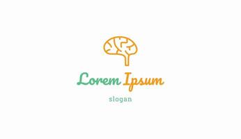 Logo design simple typography design brain technology illustration vector