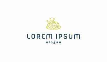 Logo design simple typography illustration brain design technology vector