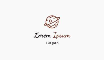 Logo design simple typography planet saturn illustration design technology vector