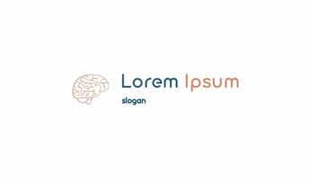 Logo design typography brain icon symbol technology vector