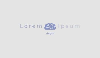 Logo design simple typography brain design technology vector