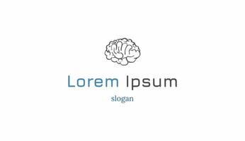 Logo design simple typography brain illustration design technology vector